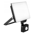 LED Venkovní reflektor se senzorem pohybu a soumraku LED/50W/230V 4500K IP65 černá