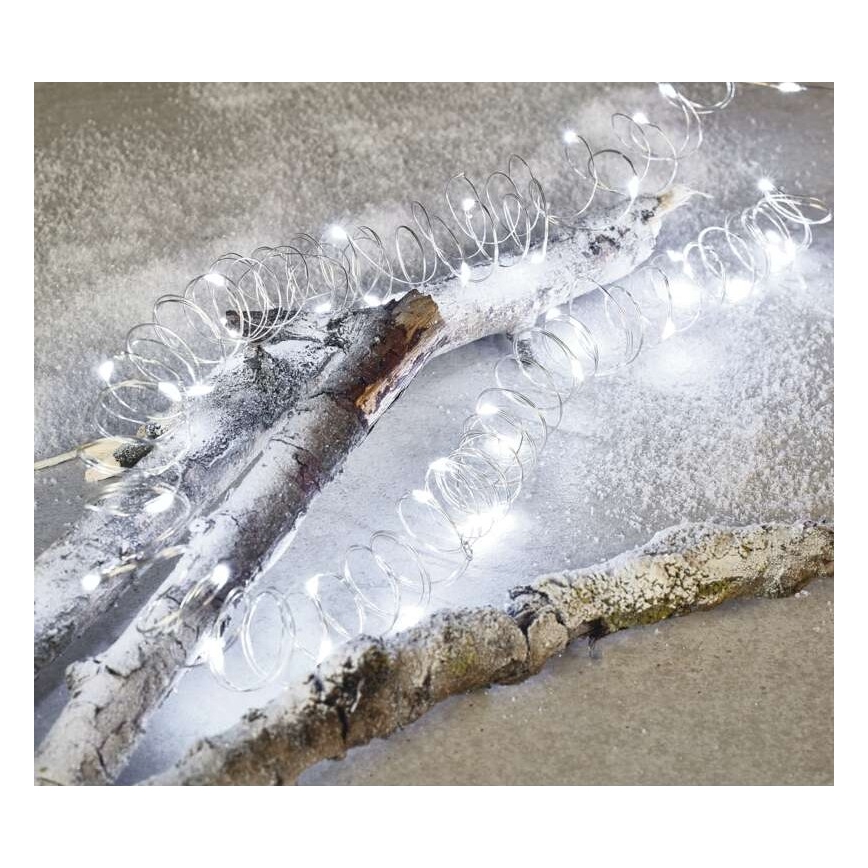 LED  venkovní řetěz 100xLED/15m IP44 studená bílá