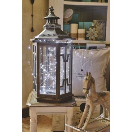 LED  venkovní řetěz 100xLED/15m IP44 studená bílá