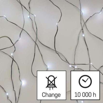LED  venkovní řetěz 100xLED/15m IP44 studená bílá