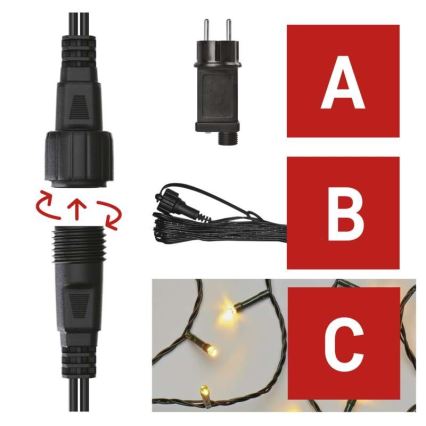 LED  venkovní řetěz 100xLED/15m IP44 teplá bílá