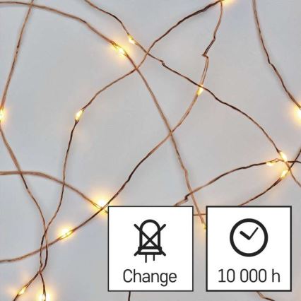 LED  venkovní řetěz 100xLED/15m IP44 teplá bílá