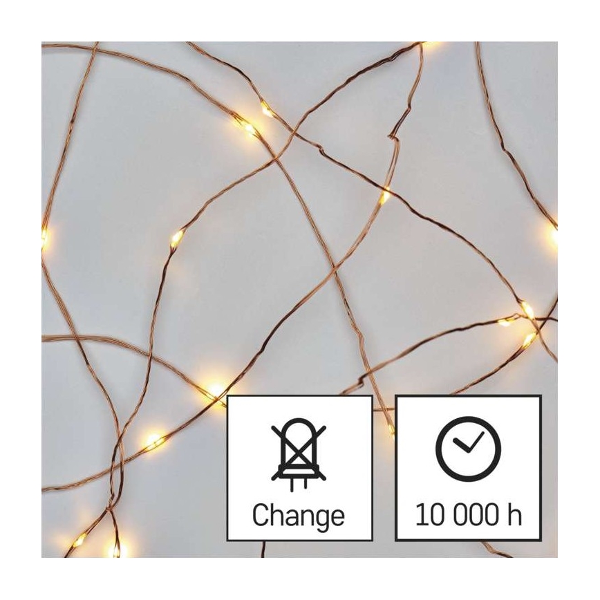 LED  venkovní řetěz 100xLED/15m IP44 teplá bílá