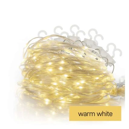 LED Venkovní  řetěz 100xLED/8 funkcí 7,9x0,7m IP44 teplá bílá