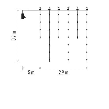 LED Venkovní  řetěz 100xLED/8 funkcí 7,9x0,7m IP44 teplá bílá