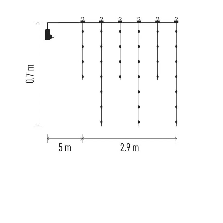 LED Venkovní  řetěz 100xLED/8 funkcí 7,9x0,7m IP44 teplá bílá