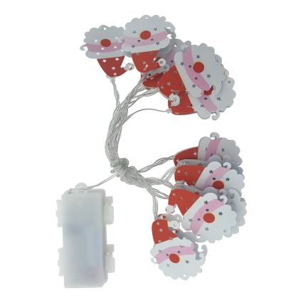 LED  venkovní řetěz 10xLED/2xAA 1,65 m IP44 teplá bílá santa