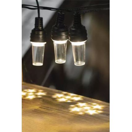 LED  venkovní řetěz 10xLED/9,5 m IP44 studená bílá