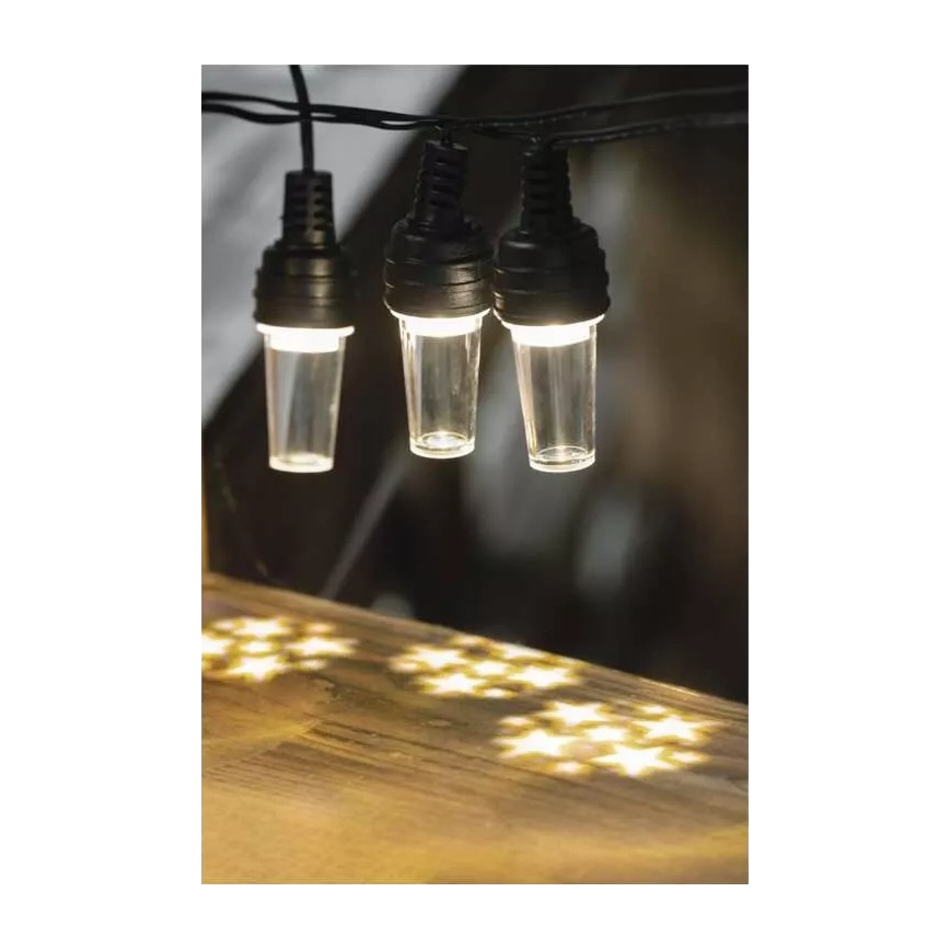 LED  venkovní řetěz 10xLED/9,5 m IP44 studená bílá