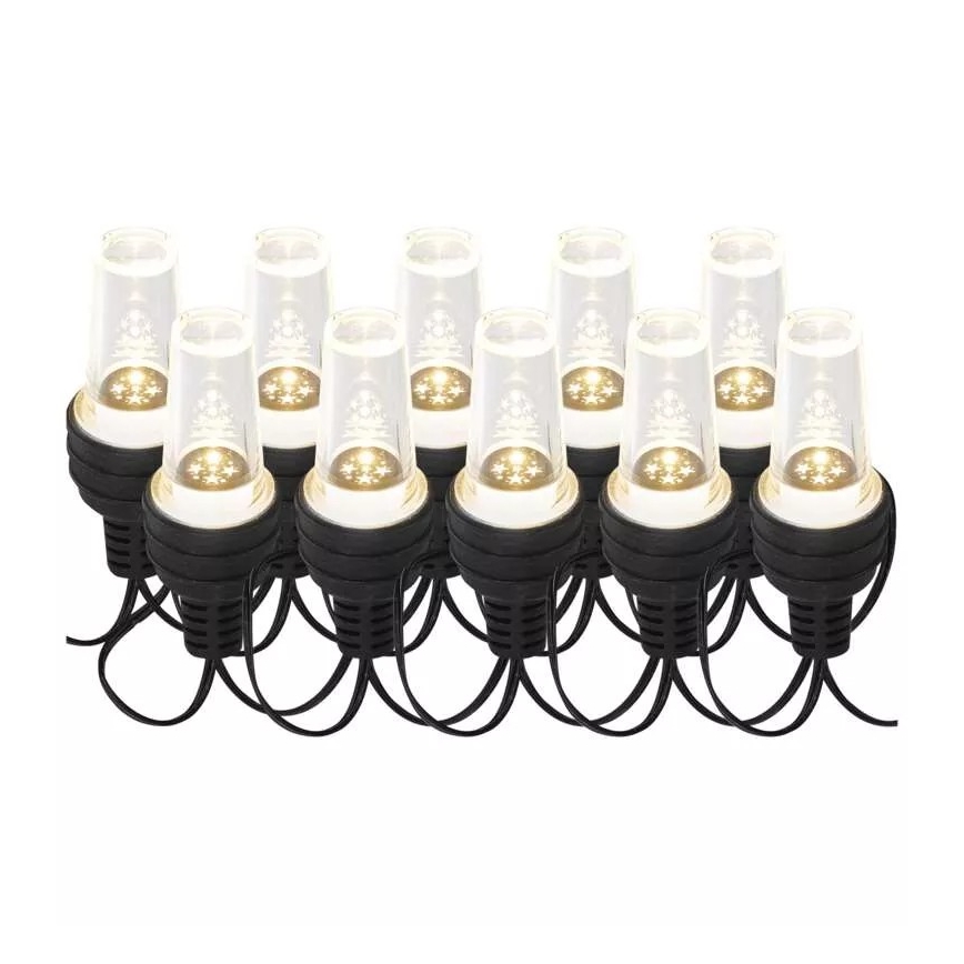 LED  venkovní řetěz 10xLED/9,5 m IP44 studená bílá