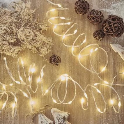 LED Venkovní  řetěz 120xLED/17m IP44 teplá bílá