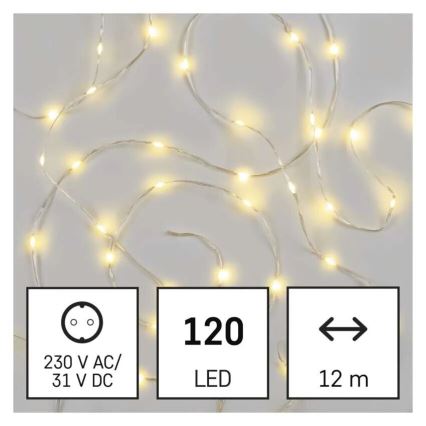 LED Venkovní  řetěz 120xLED/17m IP44 teplá bílá