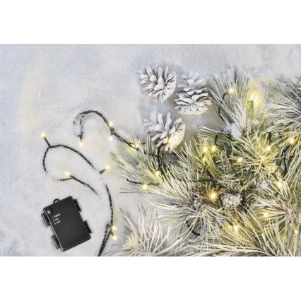 LED  venkovní řetěz 120xLED/3xAA 8,9m IP44 teplá bílá