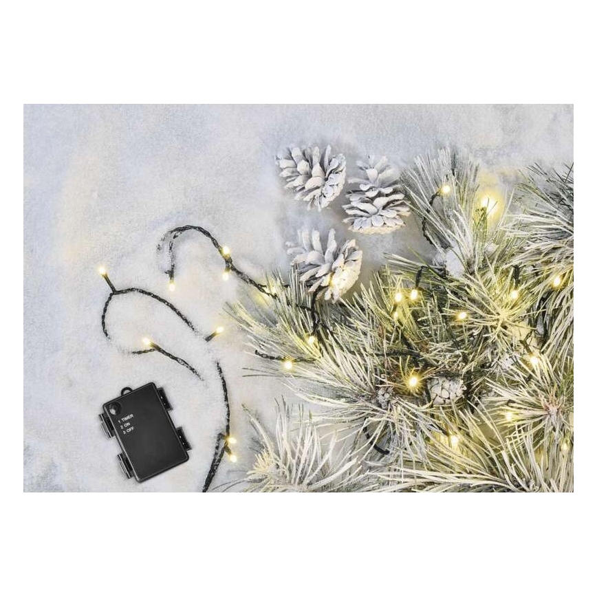 LED  venkovní řetěz 120xLED/3xAA 8,9m IP44 teplá bílá