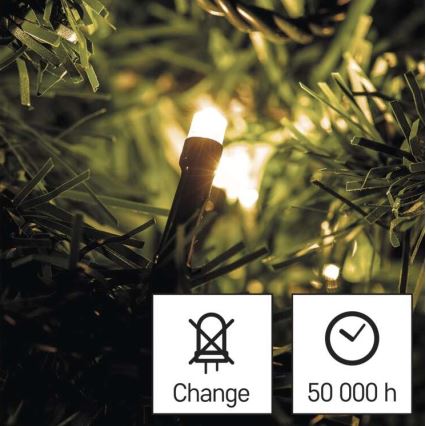 LED  venkovní řetěz 120xLED/3xAA 8,9m IP44 teplá bílá