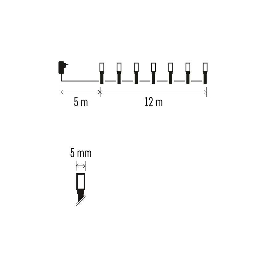 LED  venkovní řetěz 120xLED/8 módů 17m IP44 teplá bílá