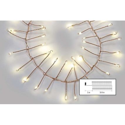 LED Venkovní řetěz 1440xLED/8 funkcí 14,4m IP44 teplá bílá