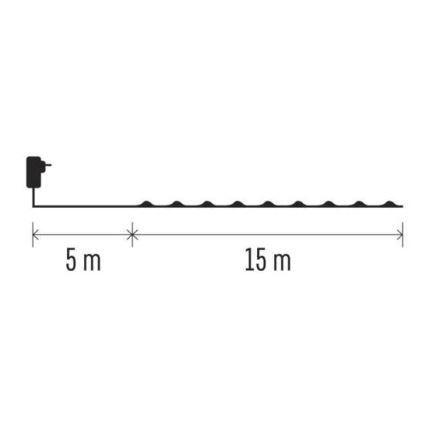 LED  venkovní řetěz 150xLED/20m IP44 studená bílá