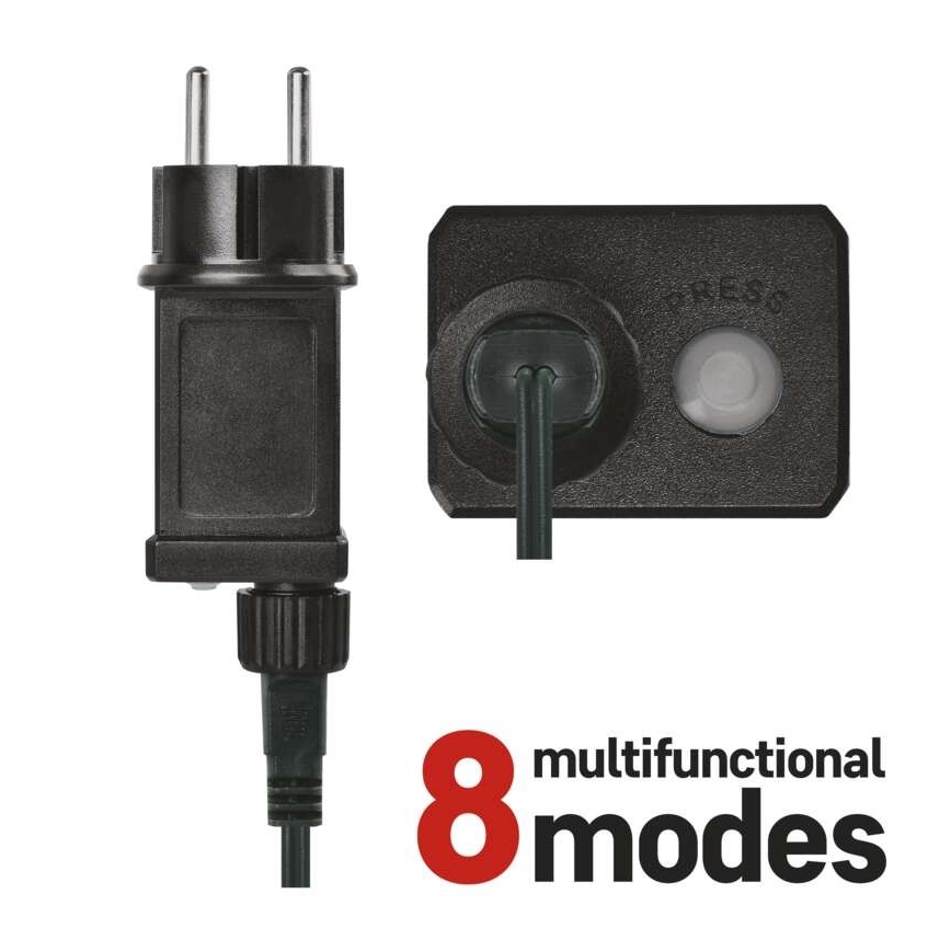 LED  venkovní řetěz 180xLED/8 módů 23m IP44 studená bílá