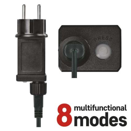 LED  venkovní řetěz 200xLED/8 módů 8,6m IP44 teplá bílá