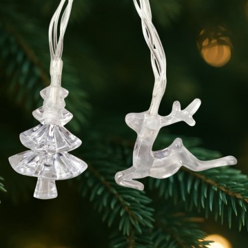 LED  venkovní řetěz 20xLED/2xAA 2,2 m IP44 multicolor stromečky a sobi