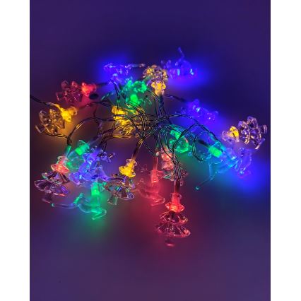 LED  venkovní řetěz 20xLED/2xAA 2,2 m IP44 multicolor stromečky a sobi