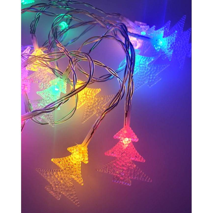 LED  venkovní řetěz 20xLED/2xAA 2,2 m IP44 multicolor stromečky