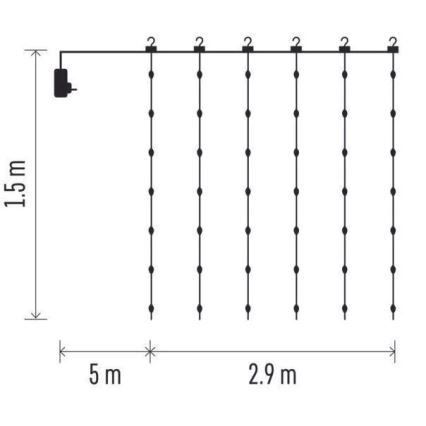 LED Venkovní  řetěz 300xLED/8 funkcí 5,9 m IP44 teplá bílá