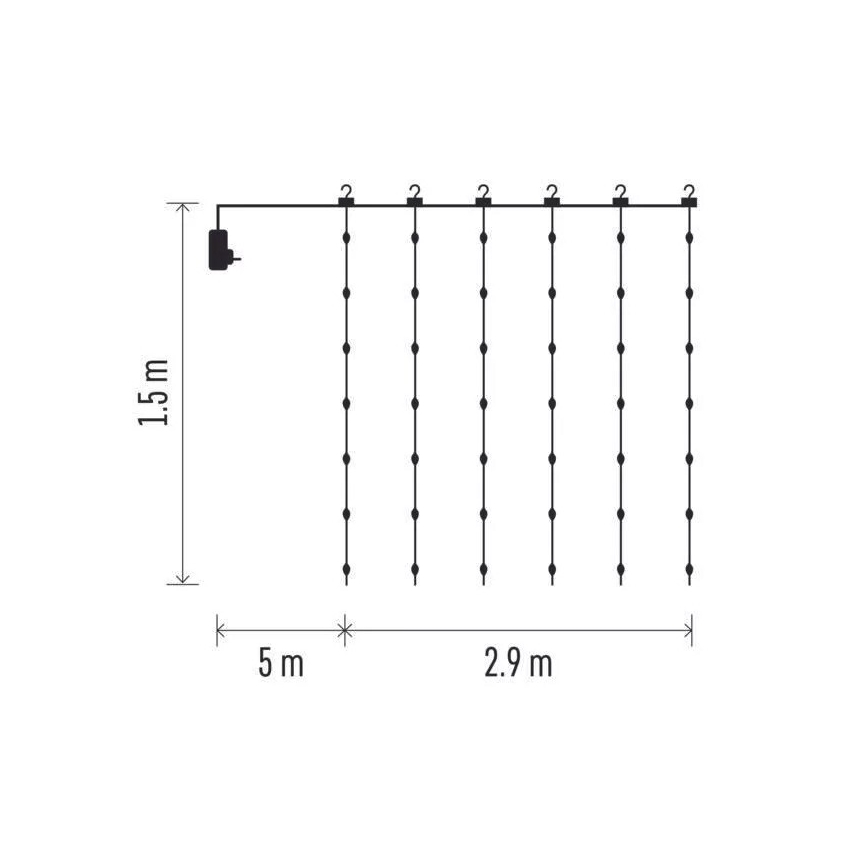 LED Venkovní  řetěz 300xLED/8 funkcí 5,9 m IP44 teplá bílá