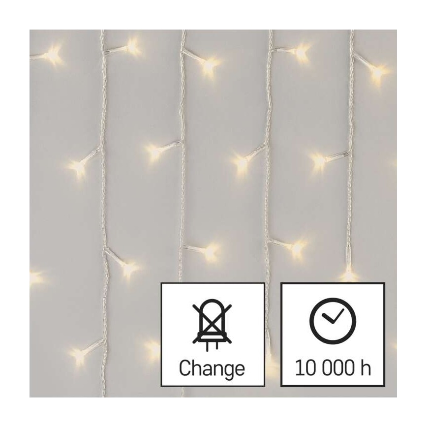 LED  venkovní řetěz 300xLED/8 módů 10m IP44 teplá bílá + dálkové ovládání