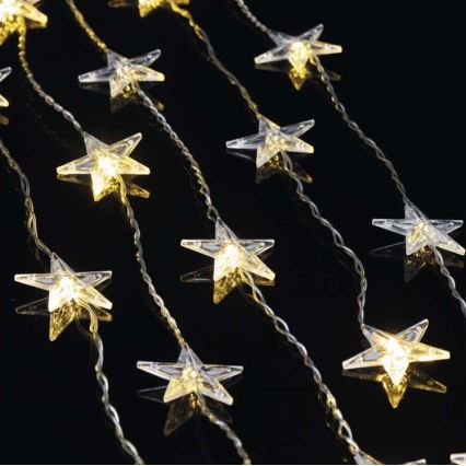 LED  venkovní řetěz 30xLED/3,9m IP44 hvězdy