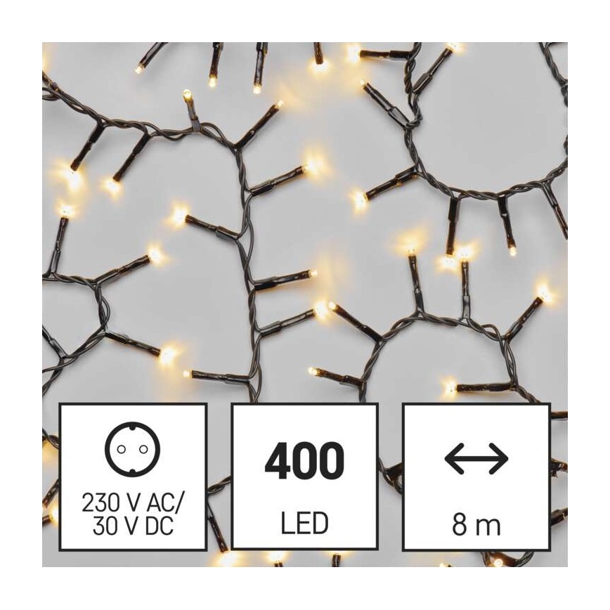 LED  venkovní řetěz 400xLED/13m IP44 teplá bílá