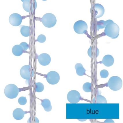 LED  venkovní řetěz 40xLED/9m IP44 modrá