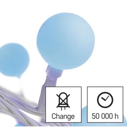 LED  venkovní řetěz 40xLED/9m IP44 modrá