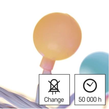 LED  venkovní řetěz 40xLED/9m IP44 multicolor