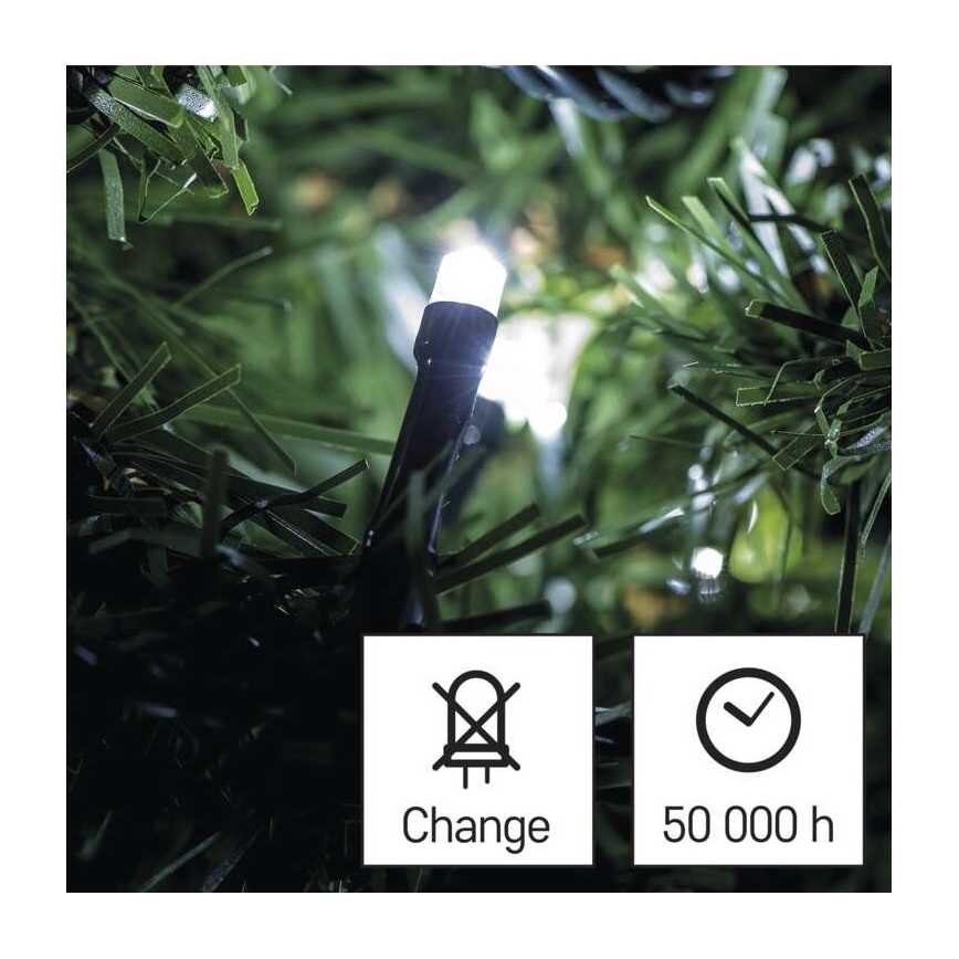 LED  venkovní řetěz 40xLED/9m IP44 studená bílá