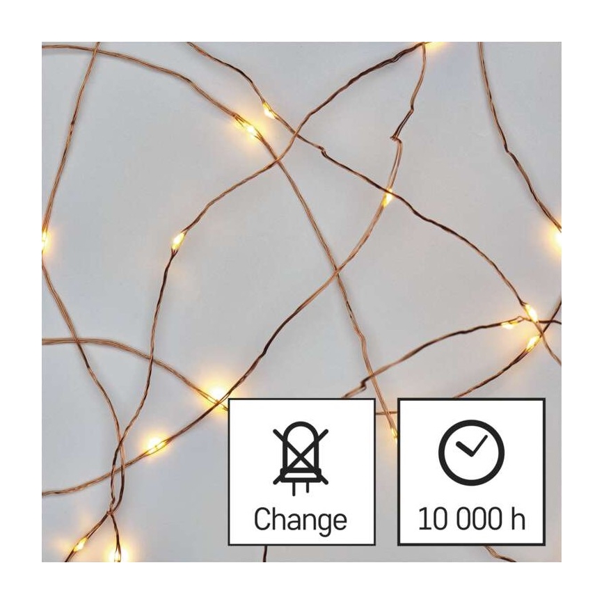 LED  venkovní řetěz 40xLED/9m IP44 teplá bílá