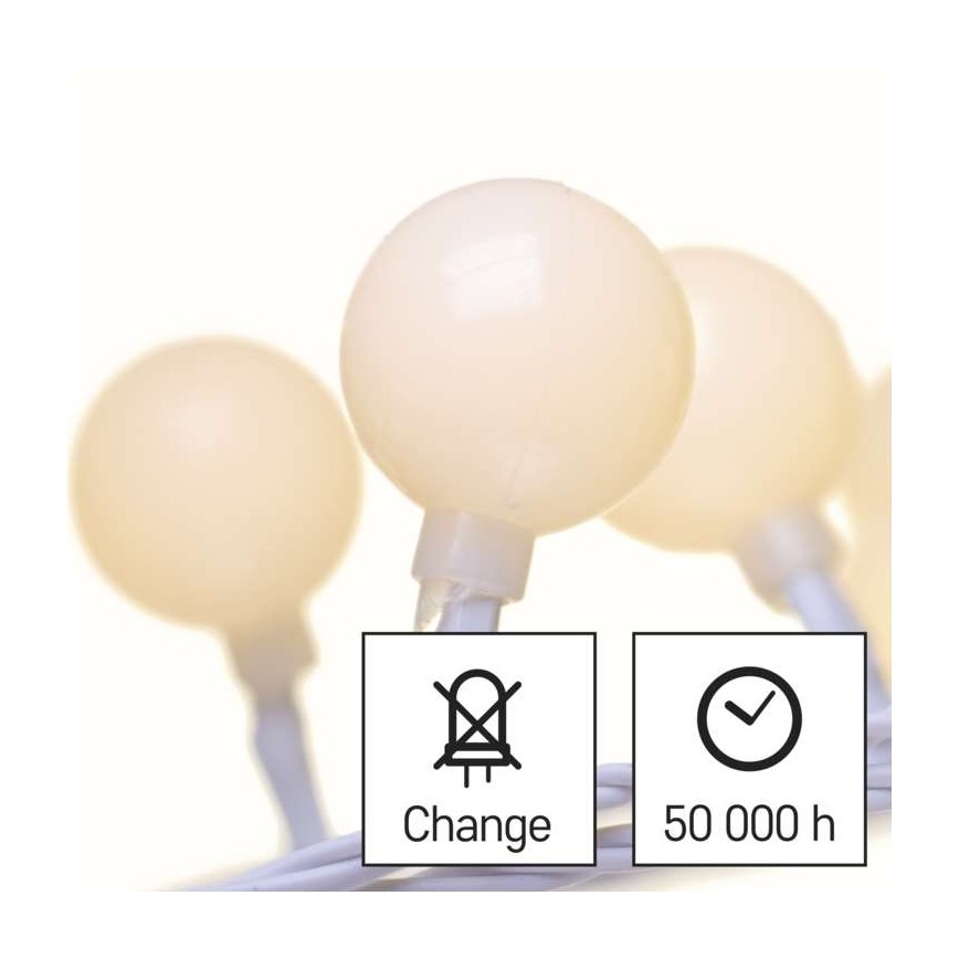 LED  venkovní řetěz 40xLED/9m IP44 teplá bílá