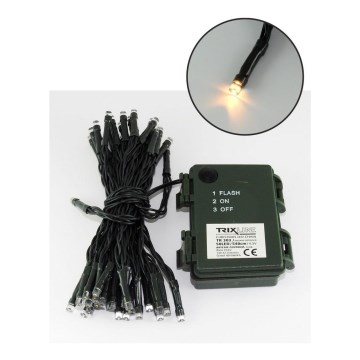 LED  venkovní řetěz 50xLED/2 funkce 5,4m IP44 teplá bílá