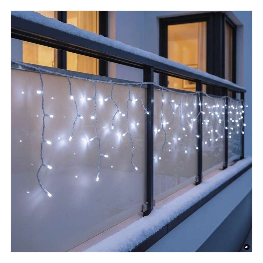 LED Venkovní řetěz 50xLED/3x0,4m IP44 studená bílá