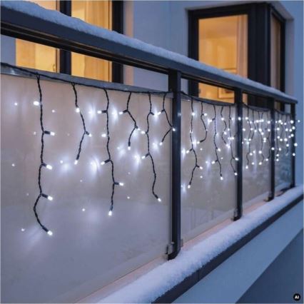LED Venkovní řetěz 50xLED/3x0,4m IP44 studená bílá