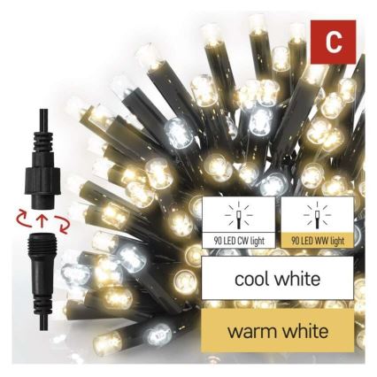 LED Venkovní řetěz 50xLED/3x0,4m IP44 studená/teplá bílá