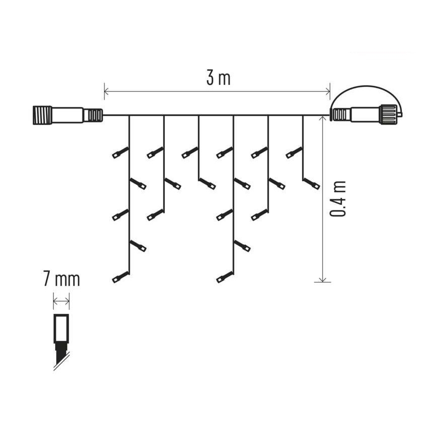 LED Venkovní řetěz 50xLED/3x0,4m IP44 studená/teplá bílá