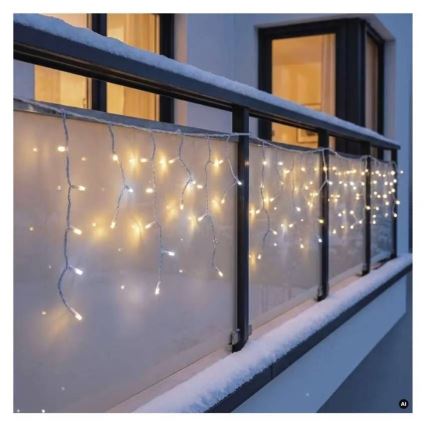LED Venkovní řetěz 50xLED/3x0,4m IP44 studená/teplá bílá
