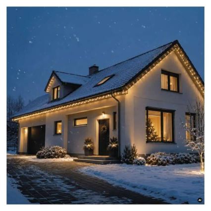 LED Venkovní řetěz 50xLED/3x0,4m IP44 teplá bílá
