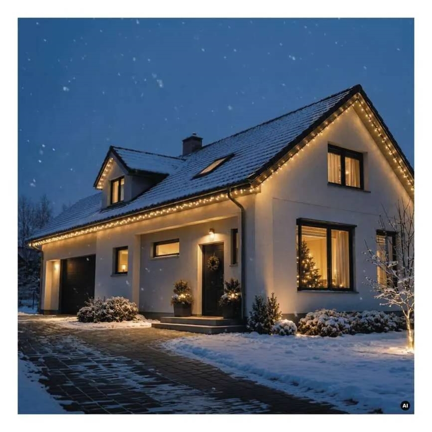 LED Venkovní řetěz 50xLED/3x0,4m IP44 teplá bílá