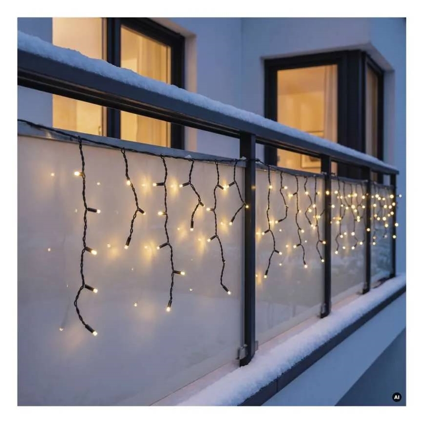 LED Venkovní řetěz 50xLED/3x0,4m IP44 teplá bílá