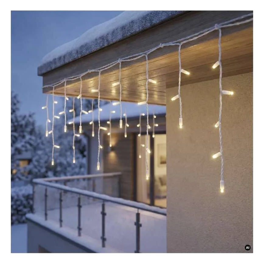 LED Venkovní řetěz 50xLED/3x0,4m IP44 teplá bílá