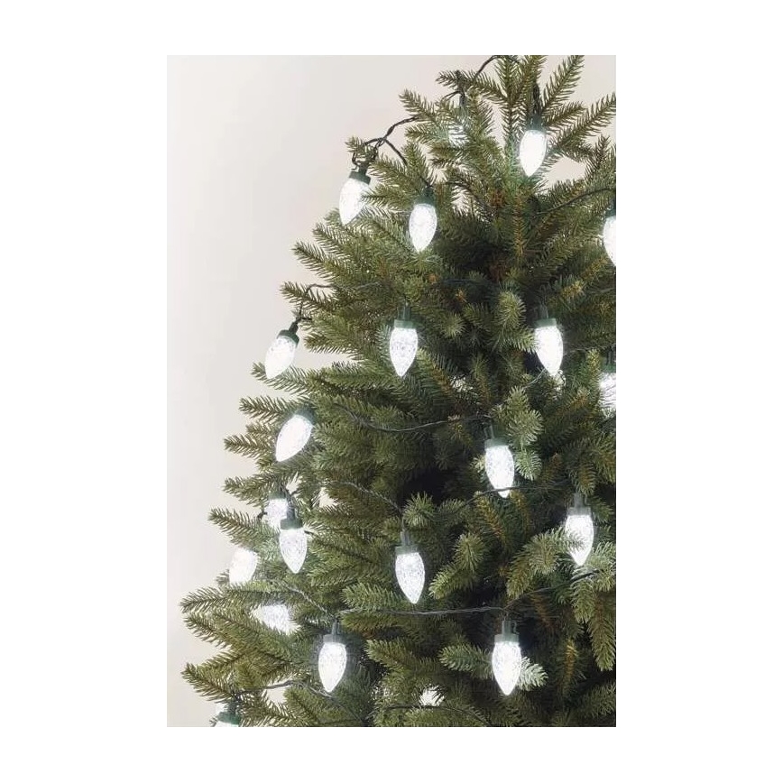 LED Venkovní  řetěz 50xLED/8 funkcí 14,8 m IP44 studená bílá