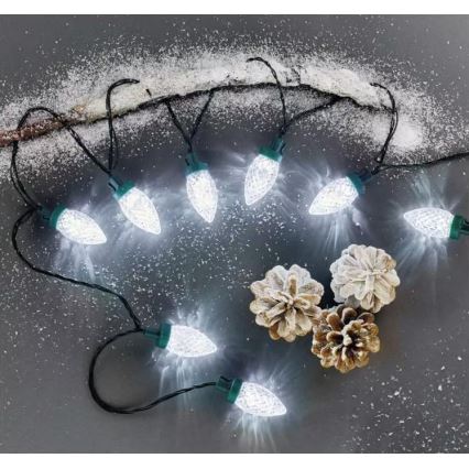 LED Venkovní  řetěz 50xLED/8 funkcí 14,8 m IP44 studená bílá